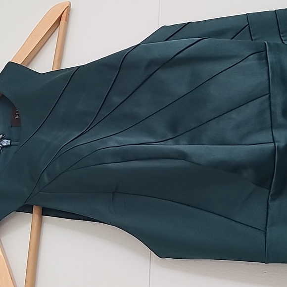 The Limited Satin Halter Cocktail Dress Peacock Blue - Picture 2 of 3